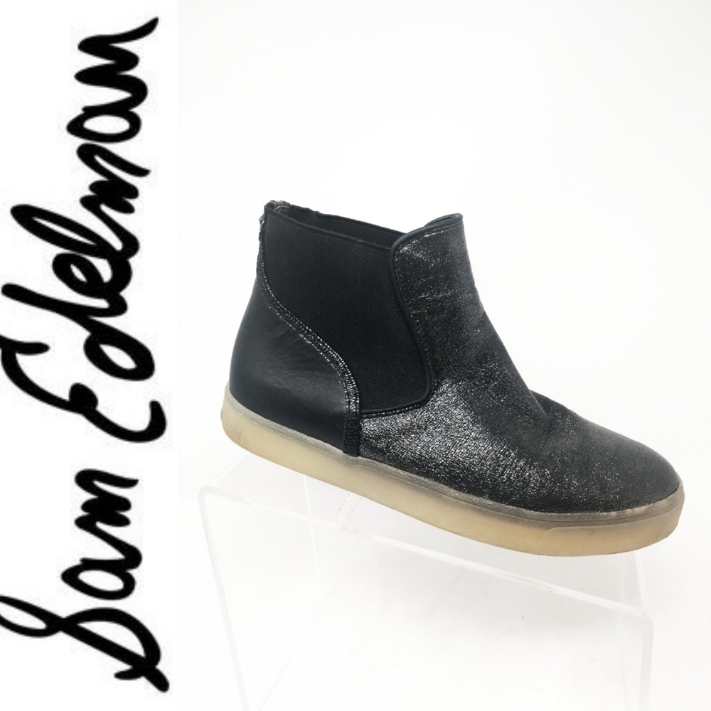 Sam Edelman Margot Women Black Glitter Chelsea Boo